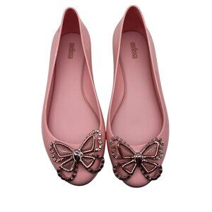Melissa sweet Love pink Jelly Butterfly embellished Flats Women’s size 8